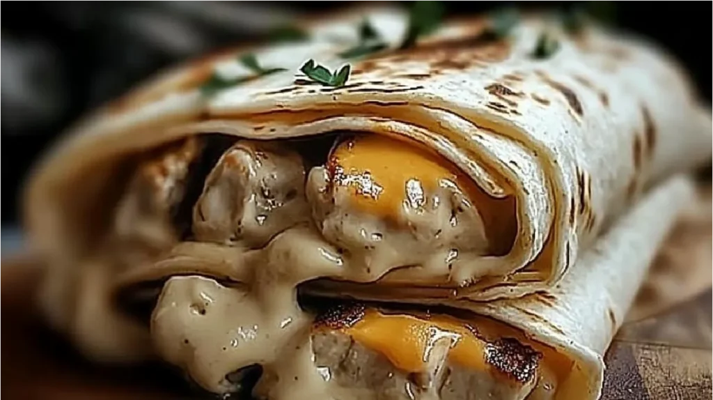 Cheesy Garlic Chicken Wraps