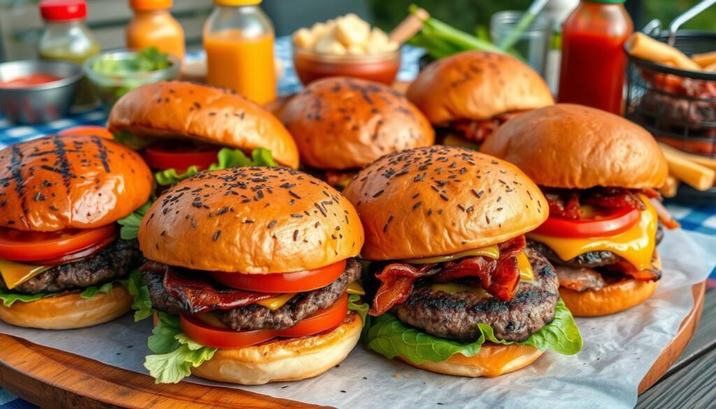 bbq grilled burgers