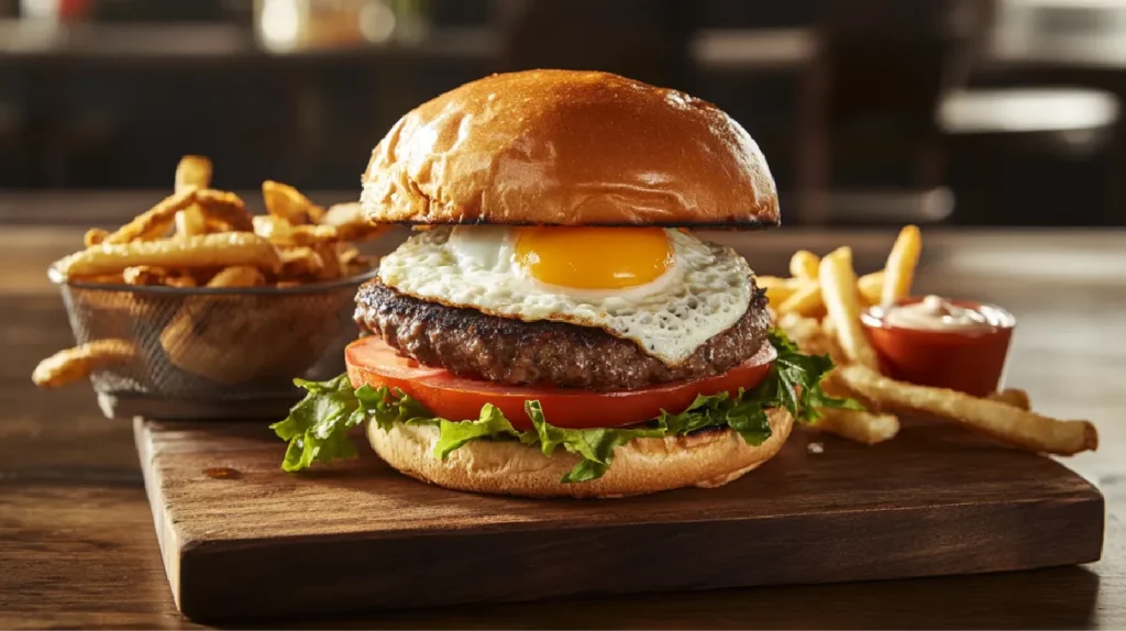 hamburger with egg recipe