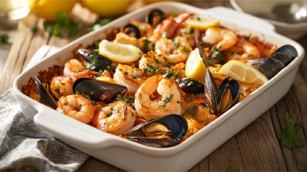 oven-baked seafood