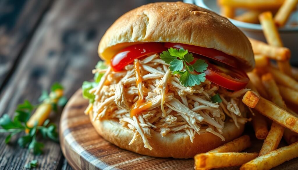 shredded chicken sandwiches